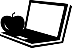 Open Laptop With An Apple Laser Cut Svg File, Free Vectors File